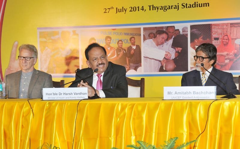 The Union Minister for Health and Family Welfare, Dr. Harsh Vardhan interacted with media after the felicitation function, in New Delhi