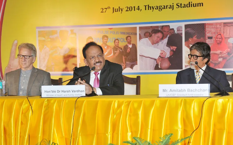 The Union Minister for Health and Family Welfare, Dr. Harsh Vardhan interacted with media after the felicitation function, in New Delhi