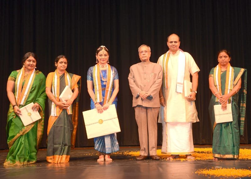 The President, Shri Pranab Mukherjee, during the Bharatnatyam performance by..