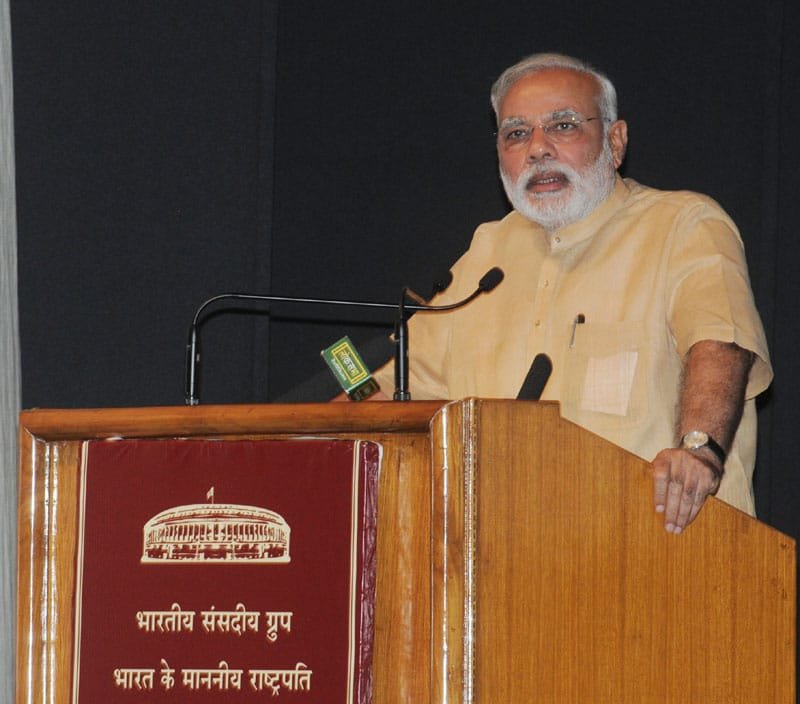 The Prime Minister, Shri Narendra Modi addressing at the presentation...