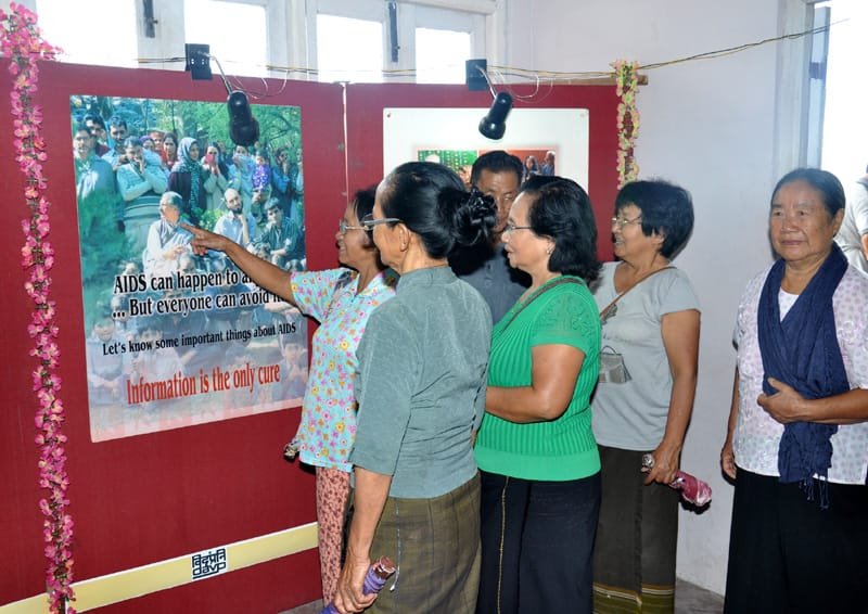 A group of women visiting the Photo Exhibition on ‘Health and Family..