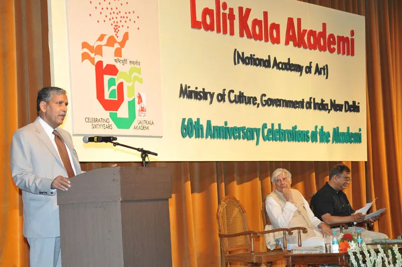 The Secretary, Ministry of Culture, Shri Ravindra Singh addressing at the 60th Anniversary celebrations of Lalit Kala Akademi, in New Delhi