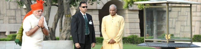 The Prime Minister, Shri Narendra Modi paying homage at the Samadhi of ...
