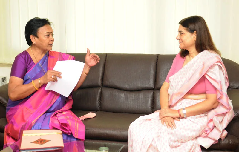 The Minister Incharge of Women & Child Development of Gujarat, Smt. Vasuben…