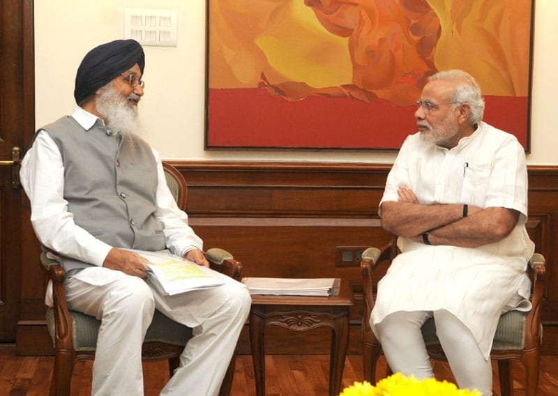 The Chief Minister of Punjab, Shri Parkash Singh Badal calling on the …