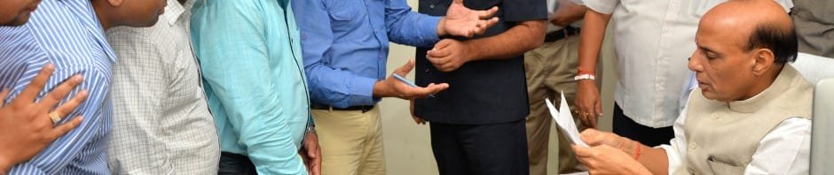 THE SUNDAY INDIAN EMPLOYEES MEET RAJNATH SINGH REGARDING...