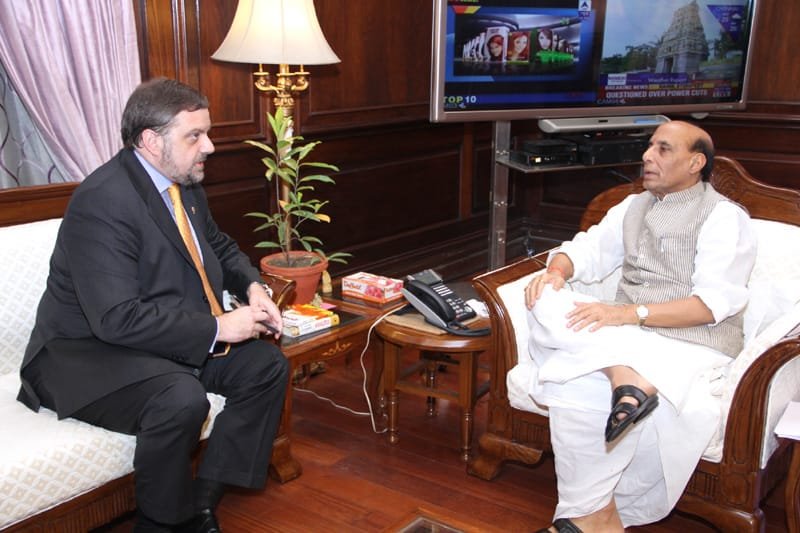The Ambassador of Spain to India, Mr. Gustavo Aristegui calling on the...
