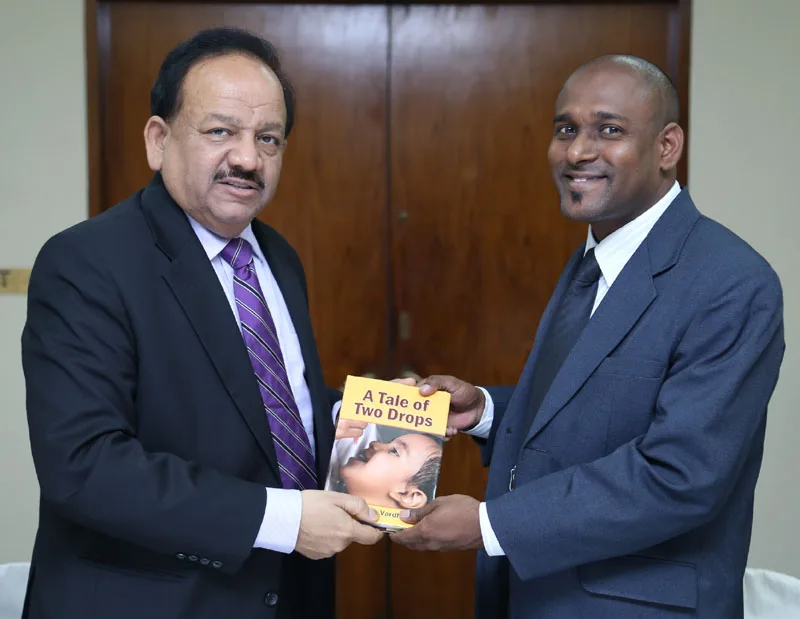 The Union Minister for Health and Family Welfare, Dr. Harsh Vardhan presenting..