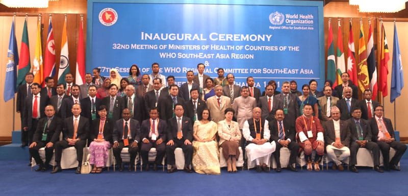 A group photograph of the SEARO Member Countries’ Ministers and delegates at..