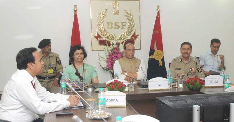 The Union Home Minister, Shri Rajnath Singh in a review meeting with the …