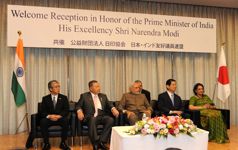 The Prime Minister, Shri Narendra Modi at the event hosted by Japan-Indian…