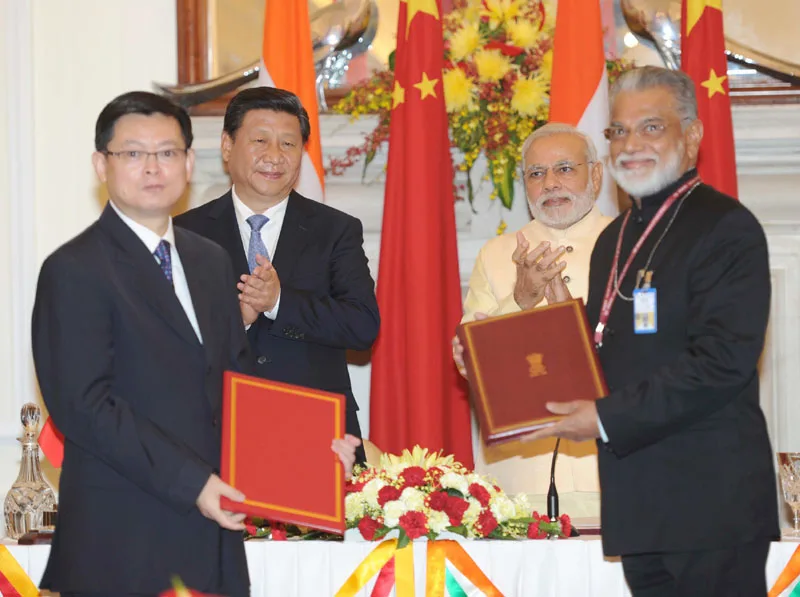 The Prime Minister, Shri Narendra Modi and the Chinese President, Mr. Xi Jinping..