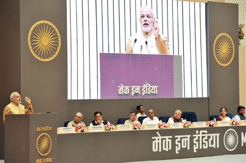 The Prime Minister, Shri Narendra Modi addressing at the inauguration of the “MAKE IN INDIA”, in New Delhi