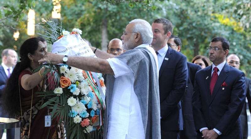The Prime Minister, Shri Narendra Modi laying wreath to the victim of terror at …