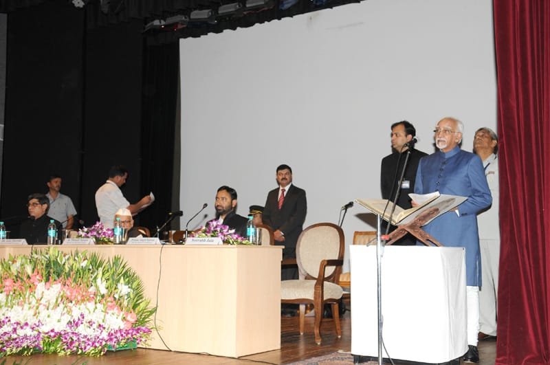 The Vice President, Shri Mohd. Hamid Ansari administering the oath of…