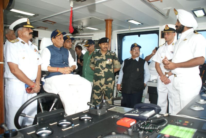 The Union Home Minister, Shri Rajnath Singh onboard Coast Guard offshore …