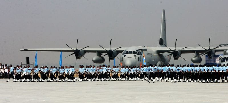 Glimpses of Air Force Day Parade full dress rehearsal at Air Force Station Hindan, in Uttar Pradesh
