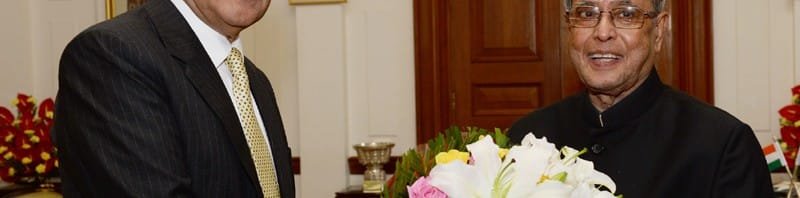 The President, Shri Pranab Mukherjee meeting the Governor of Meghalaya, ...