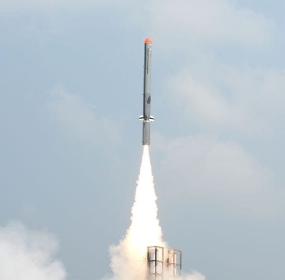 A view of the successful launch of sub-sonic cruise missile ‘Nirbhay’ from Interim …