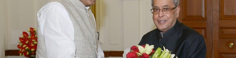 The President, Shri Pranab Mukherjee meeting the Union Home Minister, ...