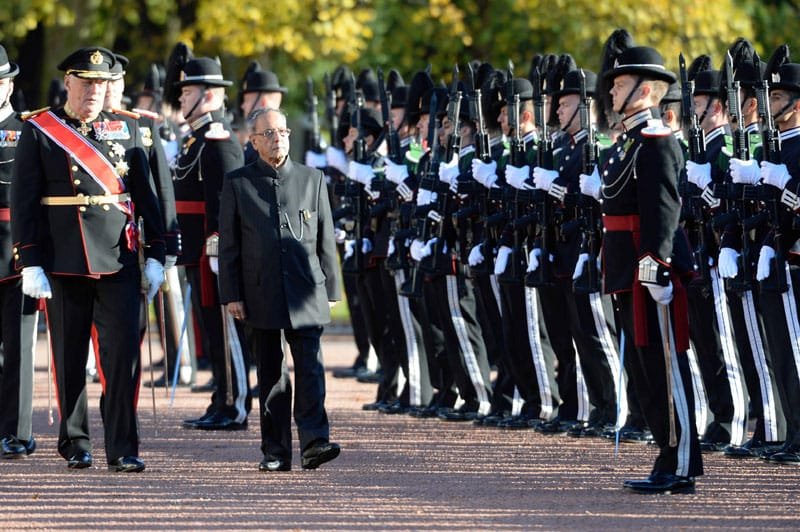 The President, Shri Pranab Mukherjee inspecting the Guard of Honour, at the ...