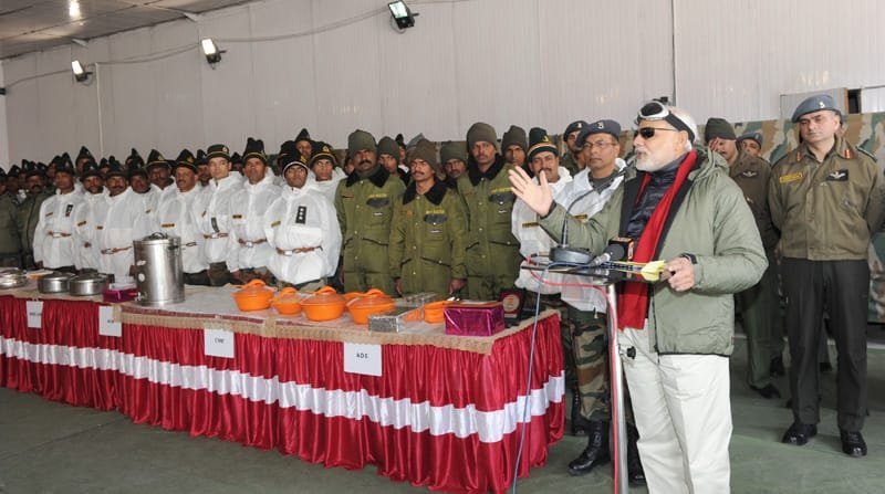 The Prime Minister, Shri Narendra Modi addressing the Officers and Jawans of …