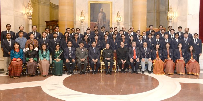 The President, Shri Pranab Mukherjee with the Probationers of 65th Batch of …