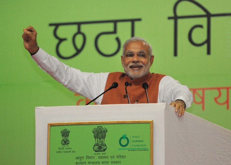 The Prime Minister, Shri Narendra Modi addressing at the 6th World Ayurveda …