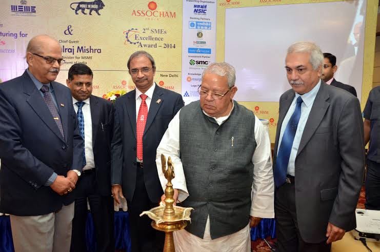 The Union Minister for Micro, Small & Medium Emprises, Shri Kalraj Mishra lighting the..