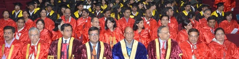 The Union Home Minister, Shri Rajnath Singh with the students at the 18th Annual ..