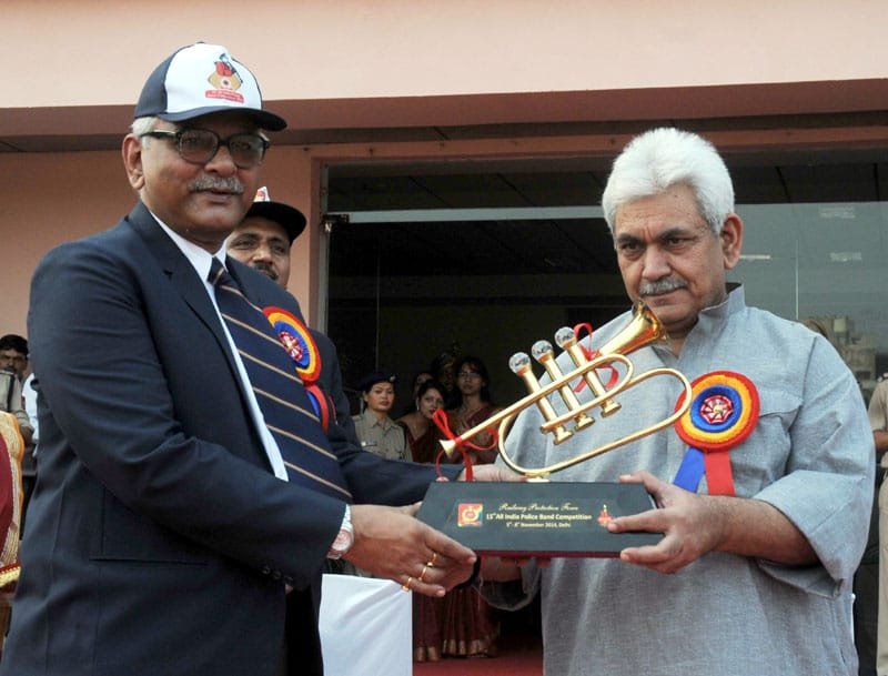 The Minister of State for Railways, Shri Manoj Kumar Sinha being presented a …