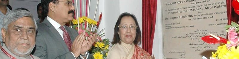 The Union Minister for Minority Affairs, Dr. Najma A. Heptulla unveiled the plaque to ..