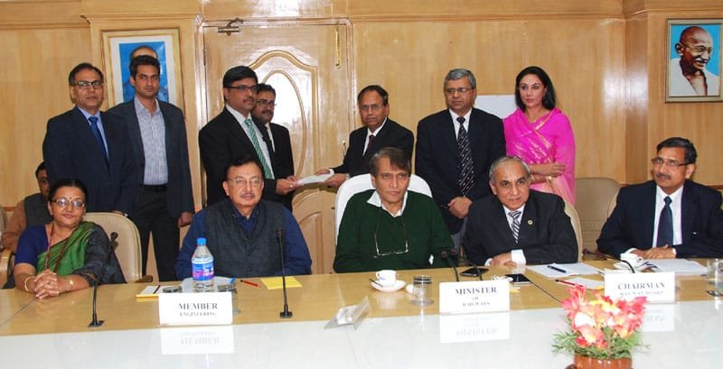 The Union Minister for Railways, Shri Suresh Prabhakar Prabhu witnessing the …