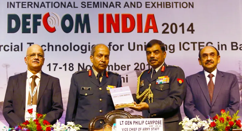 Lt. Gen. Philip Campose, VCOAS, releasing the Defcom journal, at the inauguration…