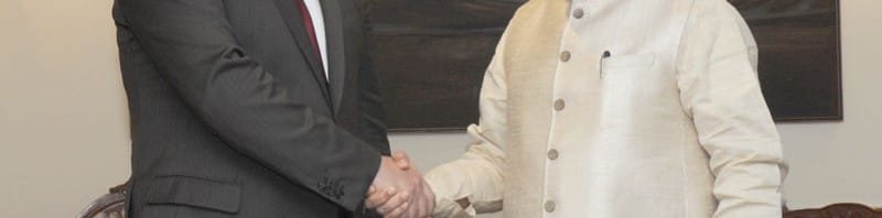 The Russian Deputy Prime Minister, Mr. Dmitry Rogozin calls on the Prime Minister, Shri Narendra Modi, in New Delhi