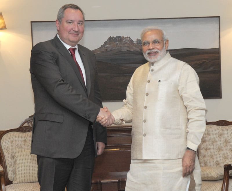 The Russian Deputy Prime Minister, Mr. Dmitry Rogozin calls on the Prime Minister, Shri Narendra Modi, in New Delhi