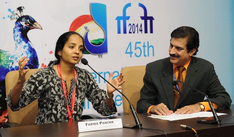 The Director of the film ‘MY NAME IS SALT’, Ms. Farida Pacha addressing a ...