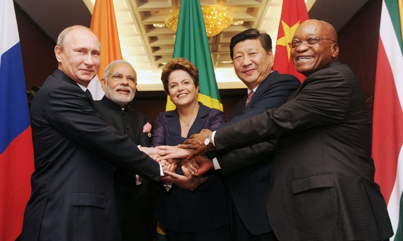 The Prime Minister, Shri Narendra Modi with the other BRICS leaders ahead of G-20 Summit,.