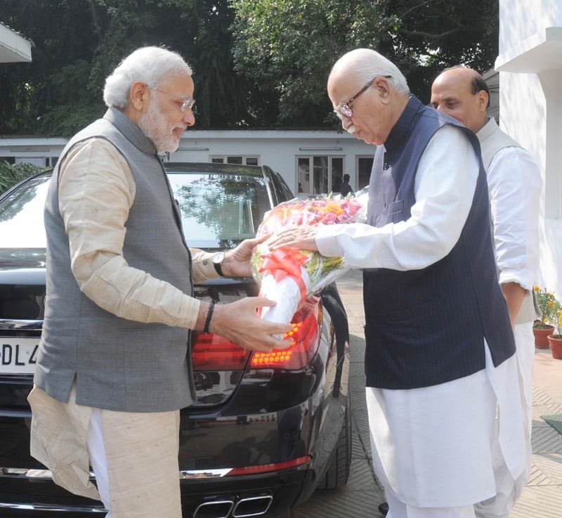 The Prime Minister, Shri Narendra Modi greeting Shri Lal Krishana Advani on his …