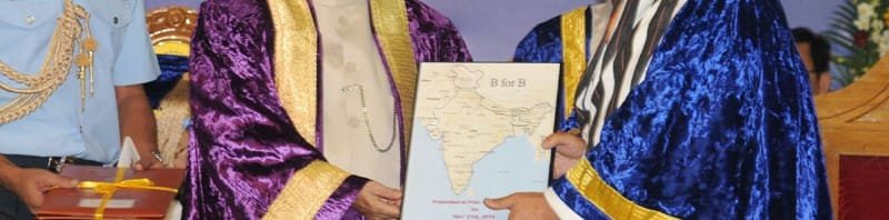 The President, Shri Pranab Mukherjee presenting the degree to the former...
