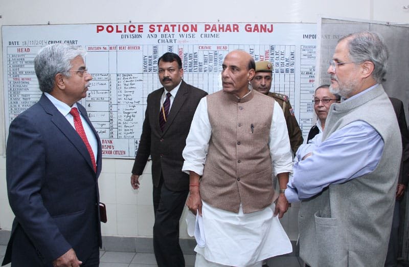 The Union Home Minister, Shri Rajnath Singh instructing the Delhi Police Commissioner...