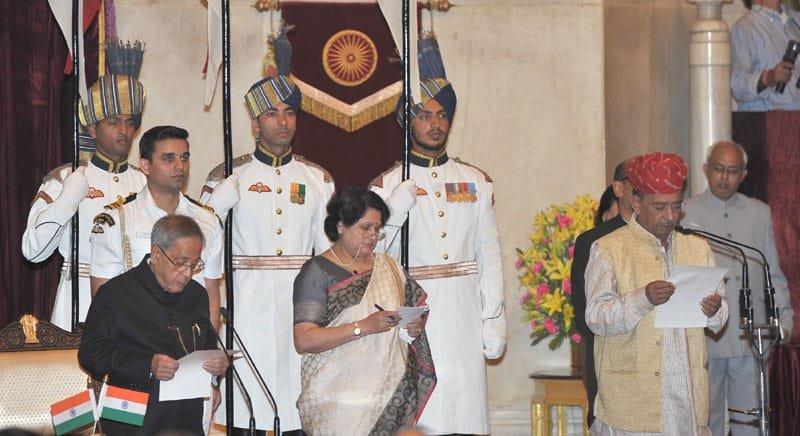 The President, Shri Pranab Mukherjee administering the oath as Minister of …