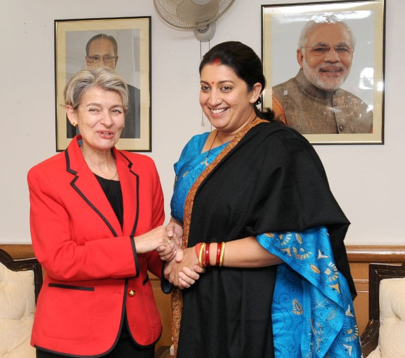 The Union Minister for Human Resource Development, Smt. Smriti Irani meeting …