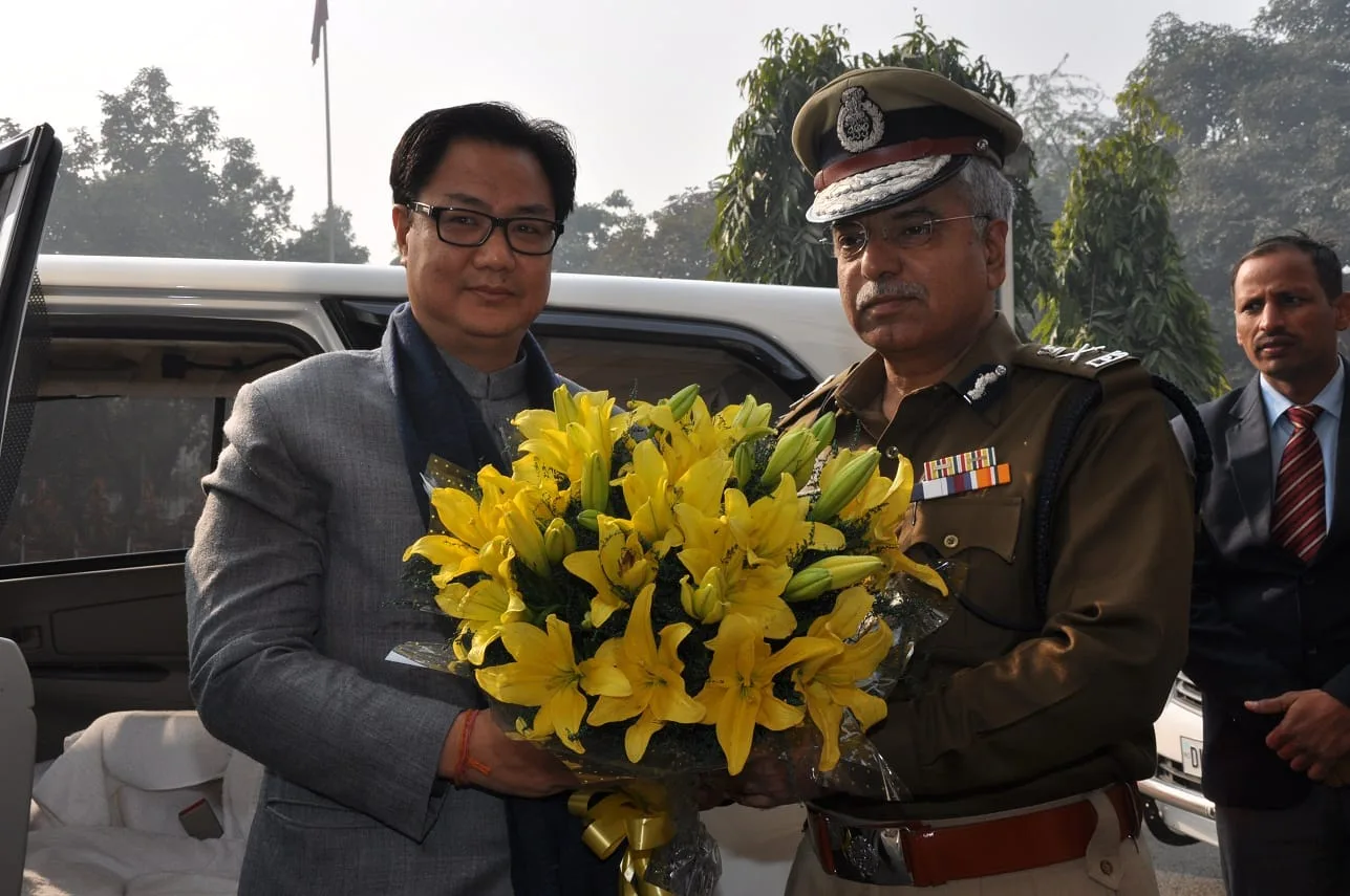 KIREN RIJIJU ,MINISTER OF STATE ,HOME VISITS DELHI POLICE HEAD QUARTERS