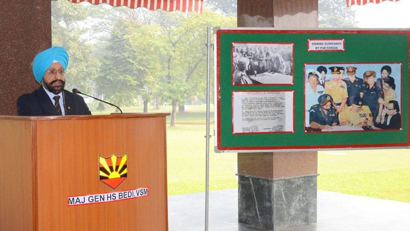 The VSM, MGGS, Eastern Command, Major General H.S. Bedi briefing the media…