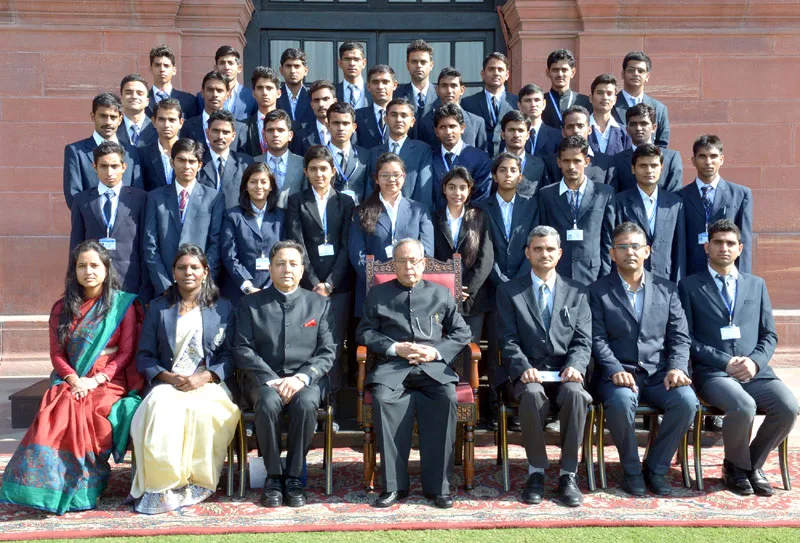 The President, Shri Pranab Mukherjee with the students of Sardar Patel University …