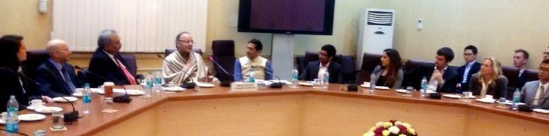 The students of the University of Stanford, USA, calling on the Union Minister for...