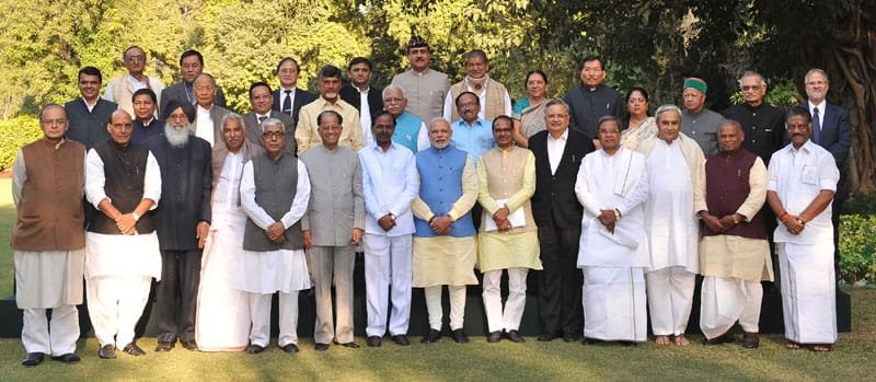 The Prime Minister, Shri Narendra Modi in a group photograph after the…