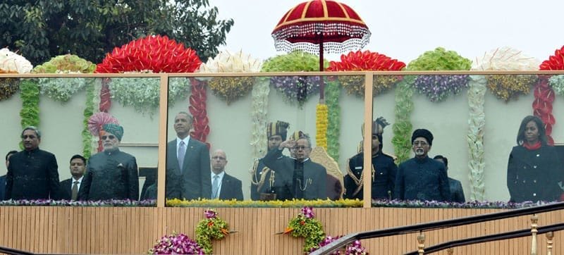 The President, Shri Pranab Mukherjee, the Chief Guest US President,..