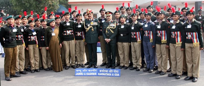 The Chief of Army Staff, General Dalbir Singh with the cadets from Jammu & Kashmir, ..